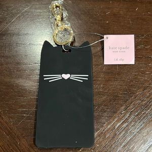 NWT Kate Spade ID Clip cat design